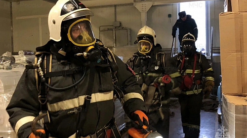 Брянские огнеборцы провели совместные учения с персоналом АПХ «Мираторг»