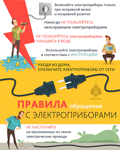 Правила использования электроприборов